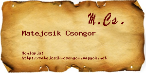 Matejcsik Csongor névjegykártya