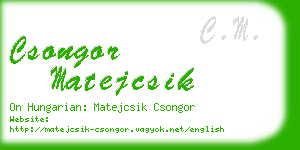 csongor matejcsik business card